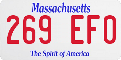 MA license plate 269EF0
