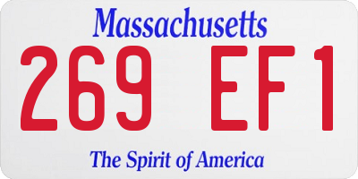MA license plate 269EF1