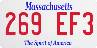 MA license plate 269EF3