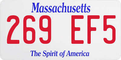 MA license plate 269EF5