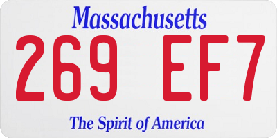 MA license plate 269EF7