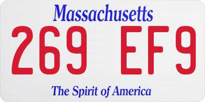 MA license plate 269EF9