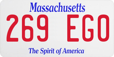 MA license plate 269EG0