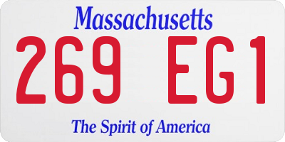 MA license plate 269EG1