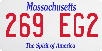 MA license plate 269EG2