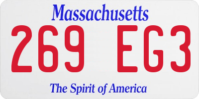 MA license plate 269EG3