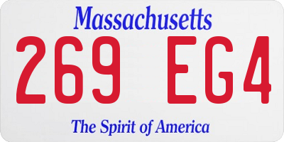 MA license plate 269EG4