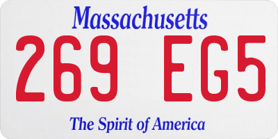 MA license plate 269EG5