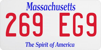 MA license plate 269EG9