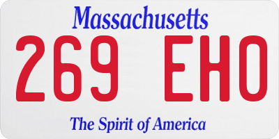 MA license plate 269EH0