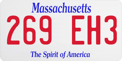MA license plate 269EH3