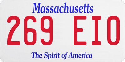MA license plate 269EI0
