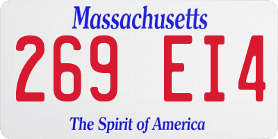 MA license plate 269EI4