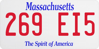 MA license plate 269EI5