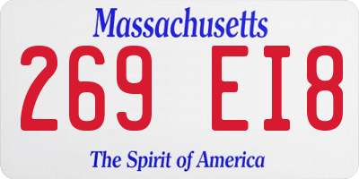 MA license plate 269EI8