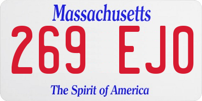 MA license plate 269EJ0