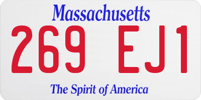 MA license plate 269EJ1