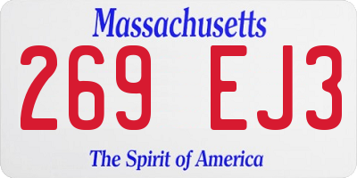 MA license plate 269EJ3