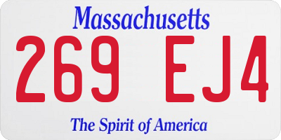 MA license plate 269EJ4