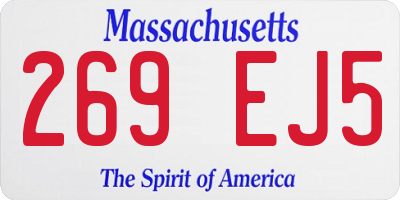MA license plate 269EJ5