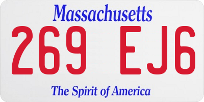MA license plate 269EJ6
