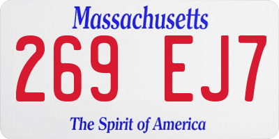 MA license plate 269EJ7