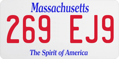 MA license plate 269EJ9