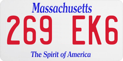 MA license plate 269EK6