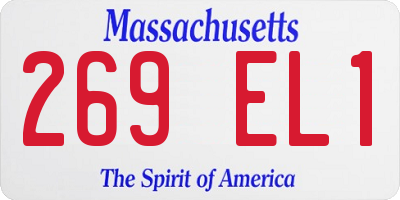 MA license plate 269EL1
