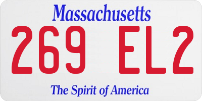 MA license plate 269EL2