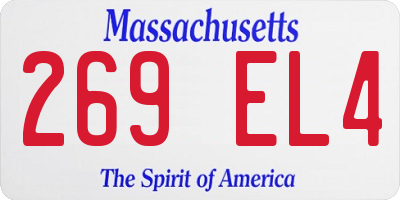 MA license plate 269EL4