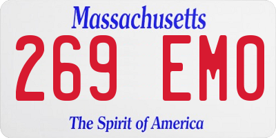 MA license plate 269EM0