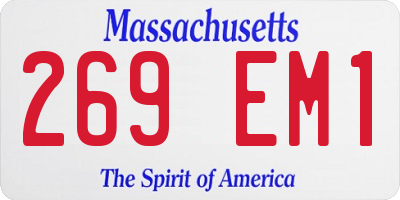 MA license plate 269EM1