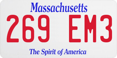 MA license plate 269EM3