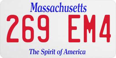 MA license plate 269EM4