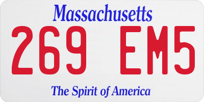 MA license plate 269EM5