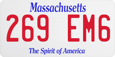 MA license plate 269EM6