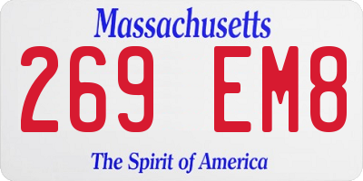 MA license plate 269EM8