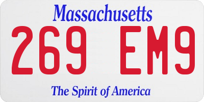 MA license plate 269EM9