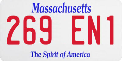 MA license plate 269EN1