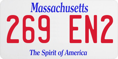 MA license plate 269EN2