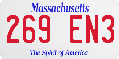 MA license plate 269EN3