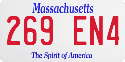 MA license plate 269EN4