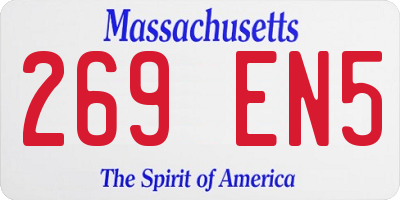 MA license plate 269EN5