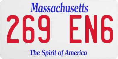 MA license plate 269EN6