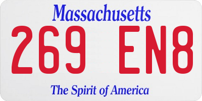 MA license plate 269EN8