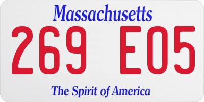 MA license plate 269EO5