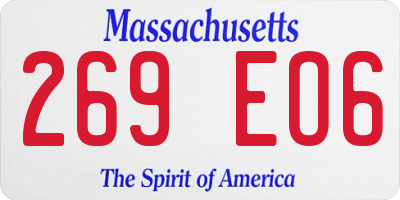 MA license plate 269EO6