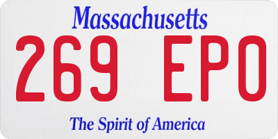 MA license plate 269EP0