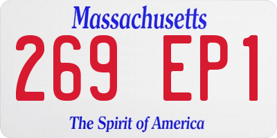 MA license plate 269EP1